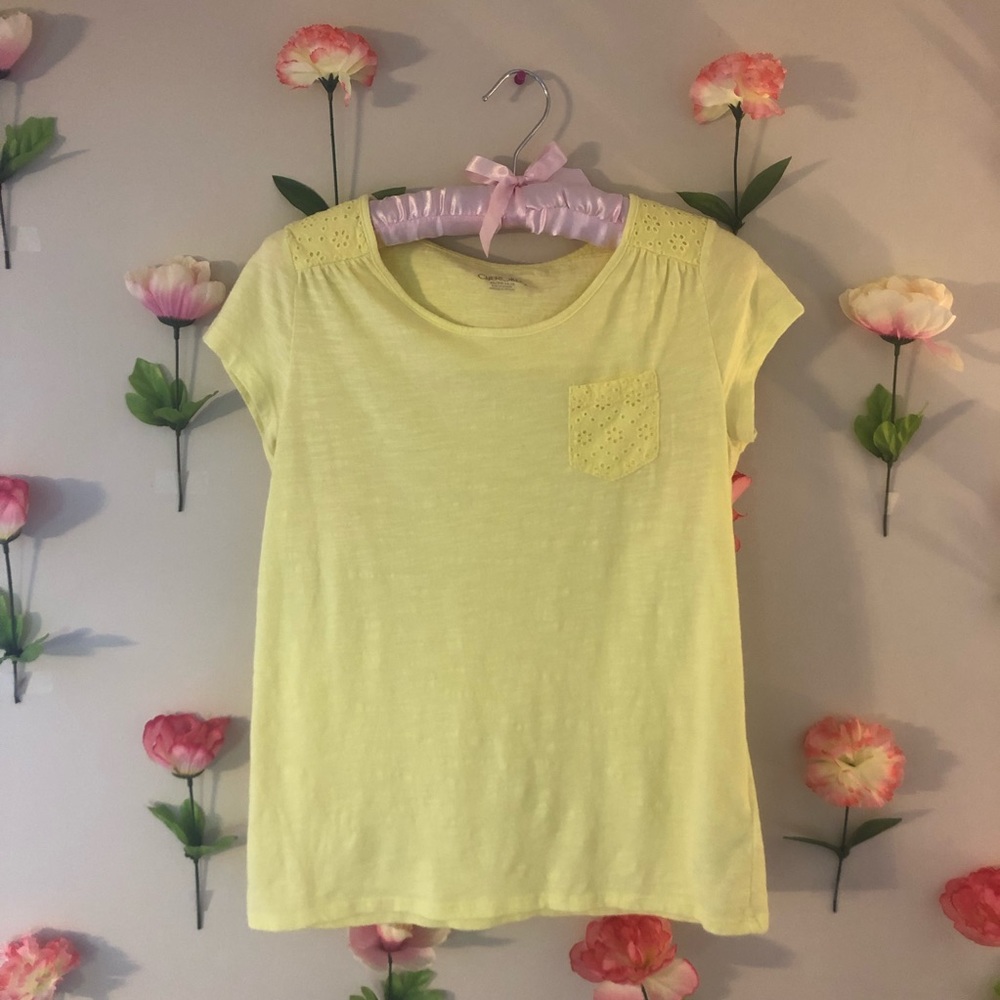 Yellow Eyelet Lace Top